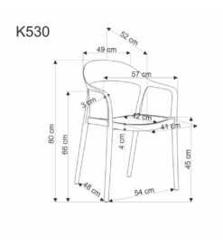 Krzesło ogrodowe K530 80 cm czarne naturalne*Halmar Discount
