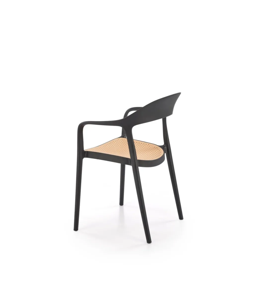 Krzesło ogrodowe K530 80 cm czarne naturalne*Halmar Discount