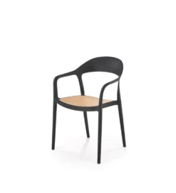 Krzesło ogrodowe K530 80 cm czarne naturalne*Halmar Discount