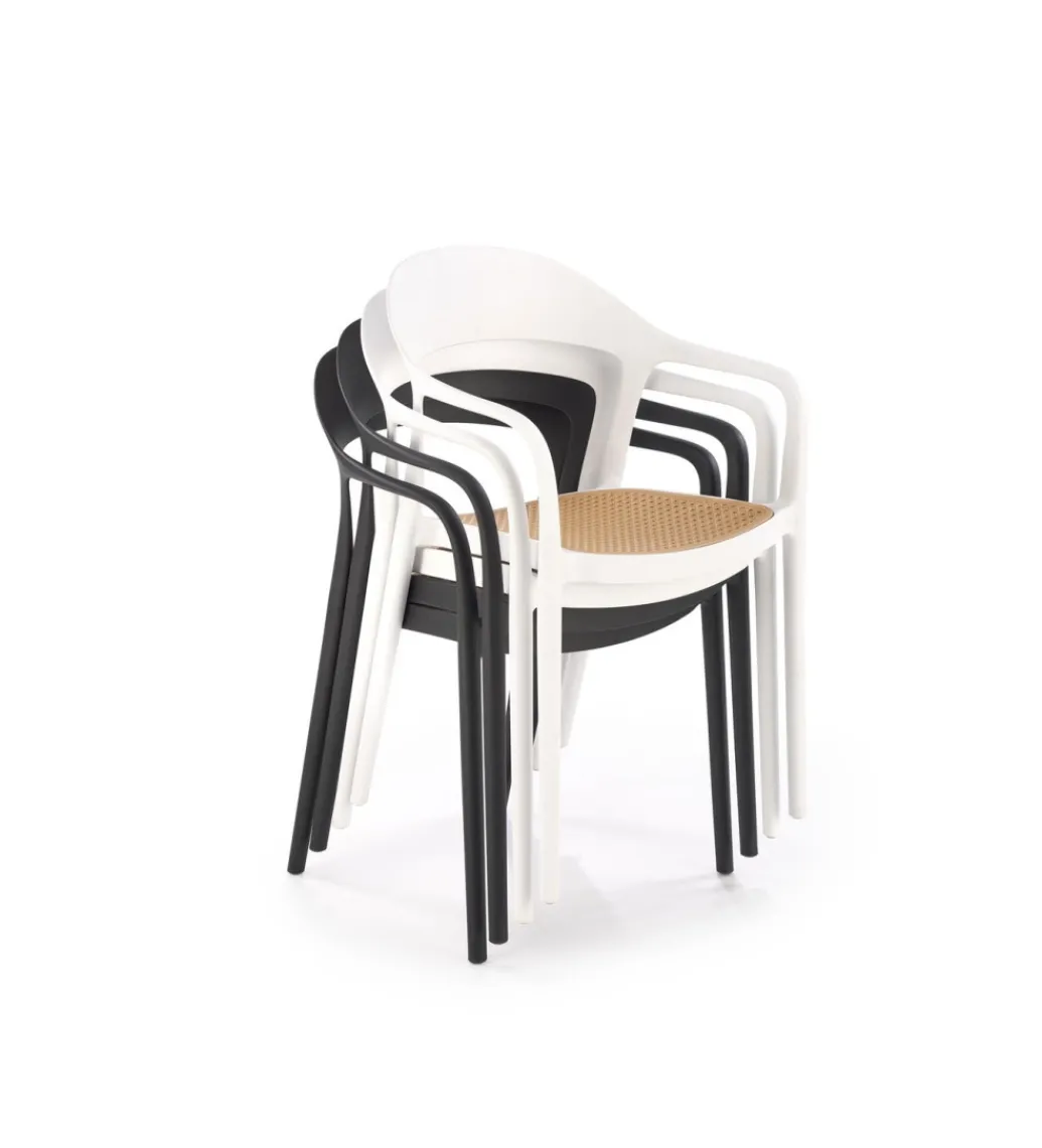 Krzesło ogrodowe K530 80 cm czarne naturalne*Halmar Discount
