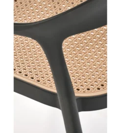 Krzesło ogrodowe K530 80 cm czarne naturalne*Halmar Discount