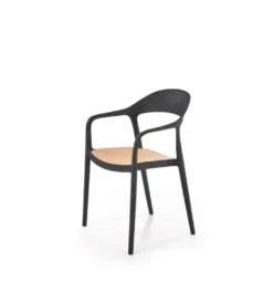 Krzesło ogrodowe K530 80 cm czarne naturalne*Halmar Discount