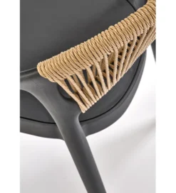 Krzesło ogrodowe K582 78 cm czarny naturalny*Halmar Discount