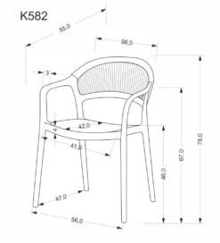 Krzesło ogrodowe K582 78 cm czarny naturalny*Halmar Discount