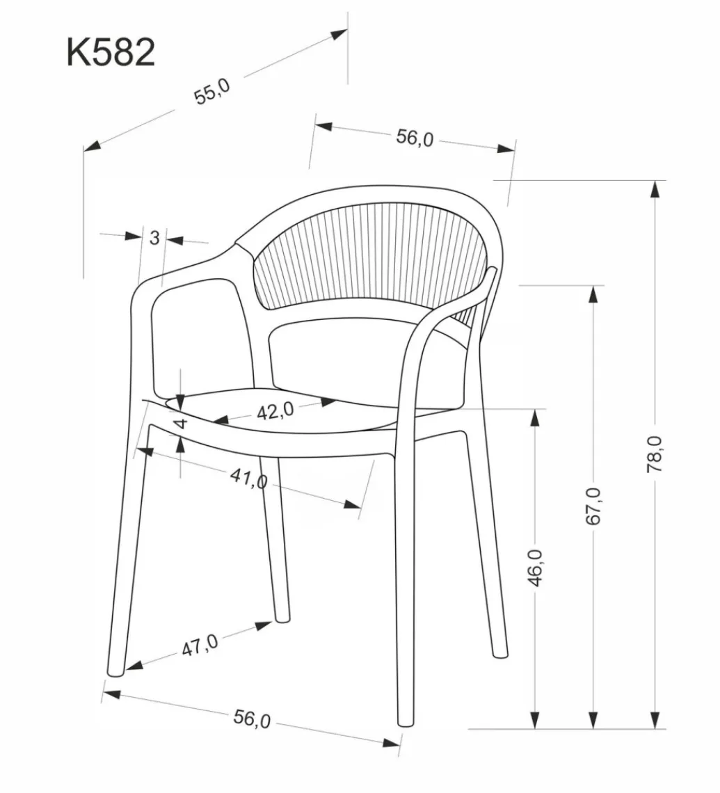 Krzesło ogrodowe K582 78 cm czarny naturalny*Halmar Discount