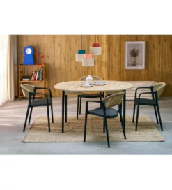 Krzesło ogrodowe K582 78 cm czarny naturalny*Halmar Discount