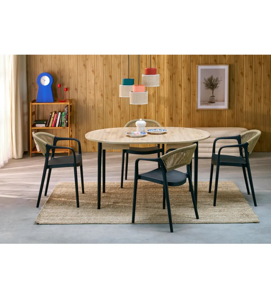 Krzesło ogrodowe K582 78 cm czarny naturalny*Halmar Discount