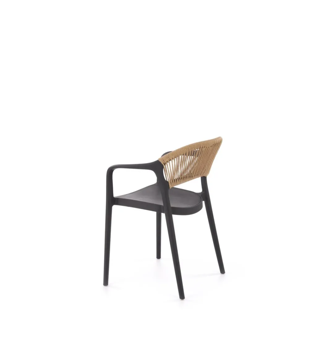 Krzesło ogrodowe K582 78 cm czarny naturalny*Halmar Discount