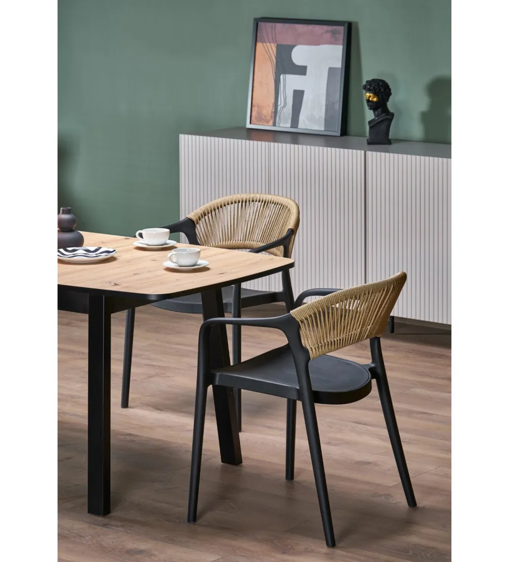 Krzesło ogrodowe K582 78 cm czarny naturalny*Halmar Discount