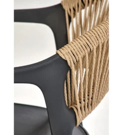 Krzesło ogrodowe K582 78 cm czarny naturalny*Halmar Discount