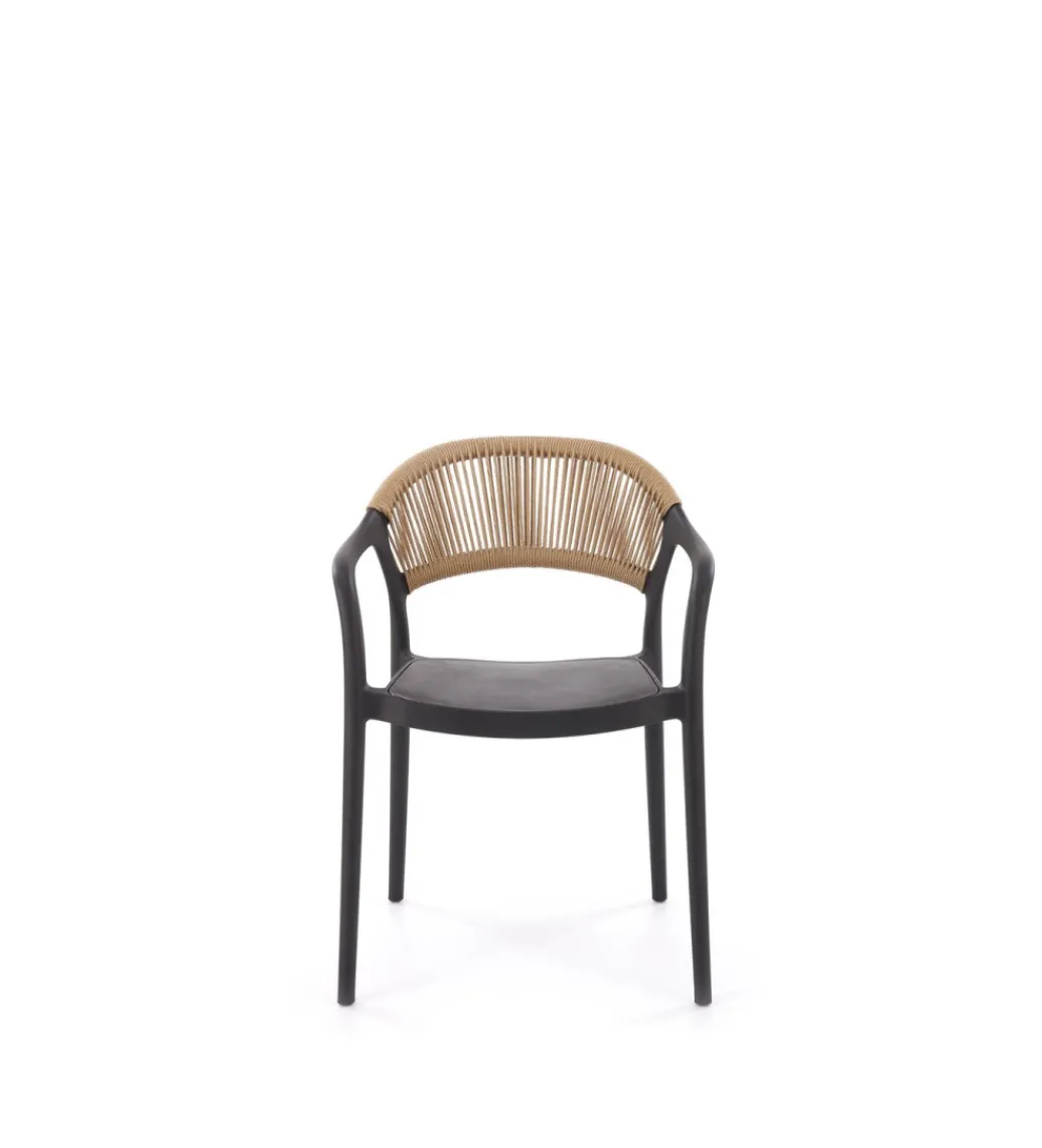 Krzesło ogrodowe K582 78 cm czarny naturalny*Halmar Discount