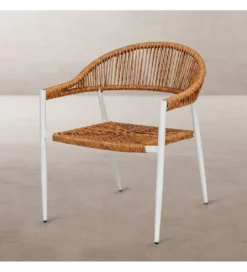 Krzesło ogrodowe NESKA 80 cm białe naturalne*Zona-Design Clearance