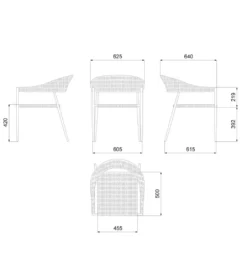 Krzesło ogrodowe NIVA 80 cm białe naturalne*Zona-Design Discount