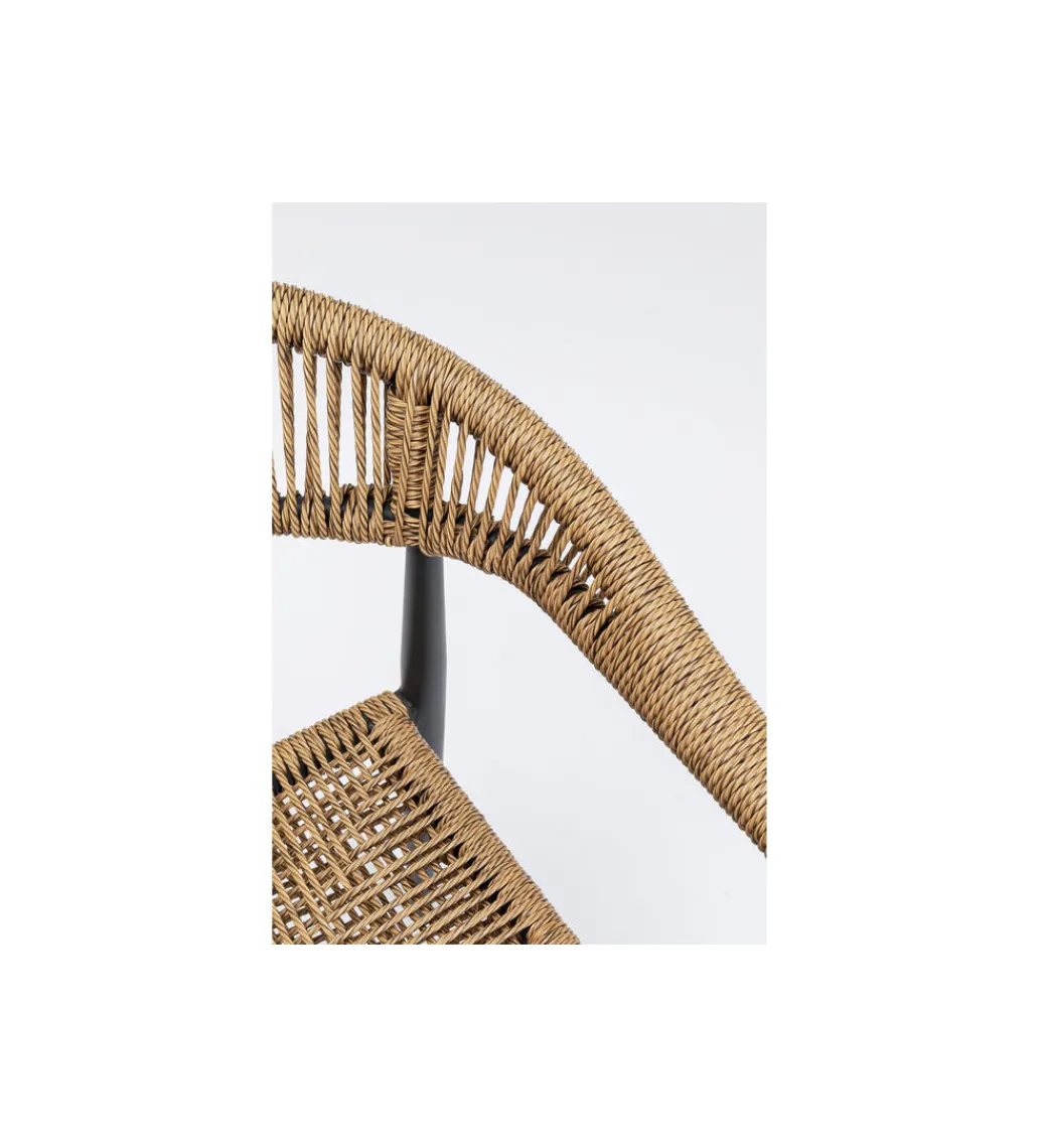 Krzesło ogrodowe PALMA 78 cm czarne naturalne*KARE New