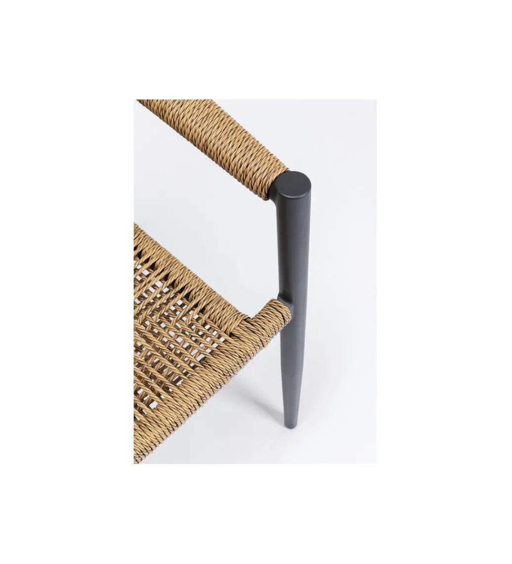 Krzesło ogrodowe PALMA 78 cm czarne naturalne*KARE New