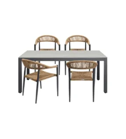 Krzesło ogrodowe PALMA 78 cm czarne naturalne*KARE New