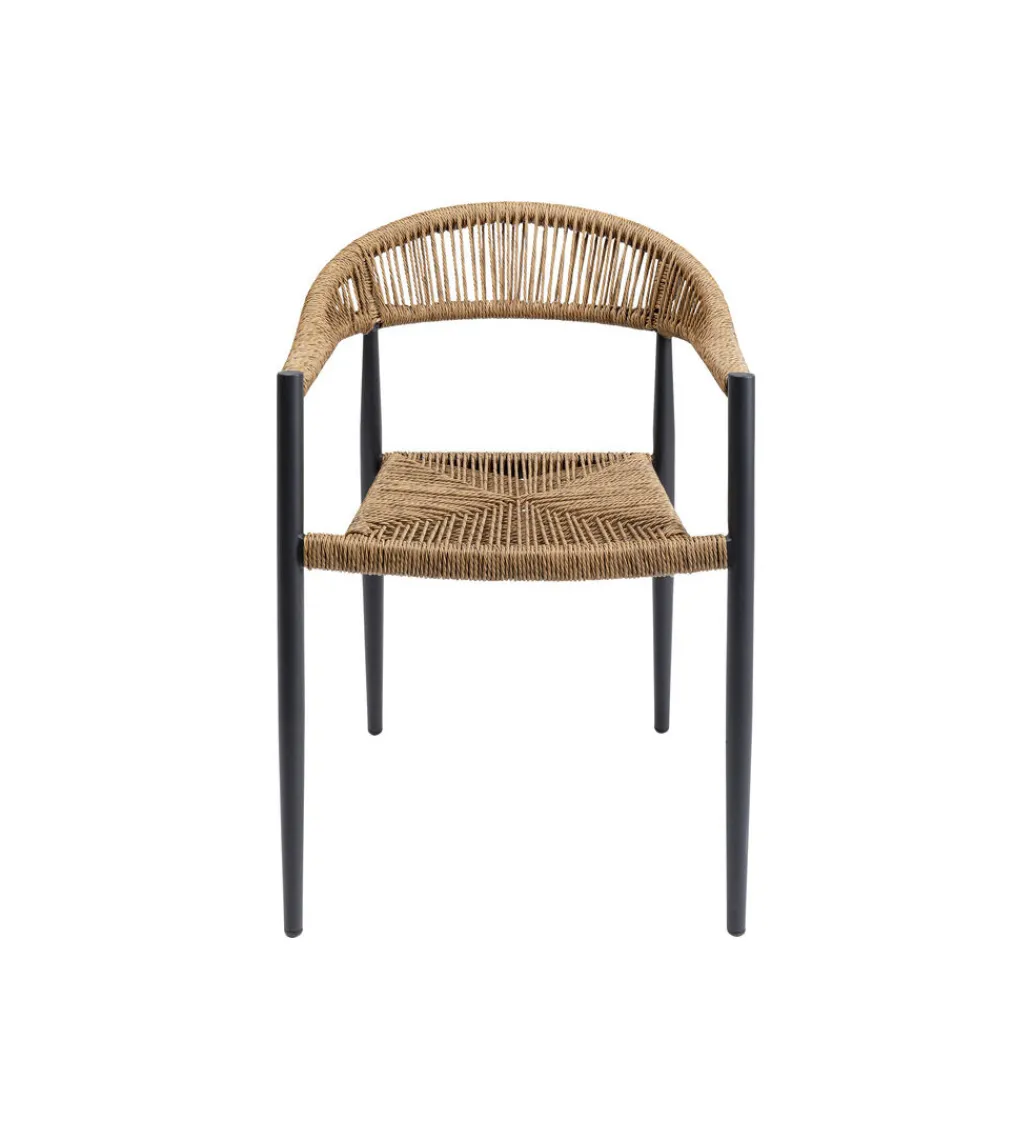 Krzesło ogrodowe PALMA 78 cm czarne naturalne*KARE New