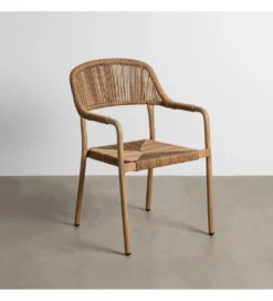 Krzesło OSTAMEER 82 cm plecionka w stylu rattan brązowe*Zona-Design Hot