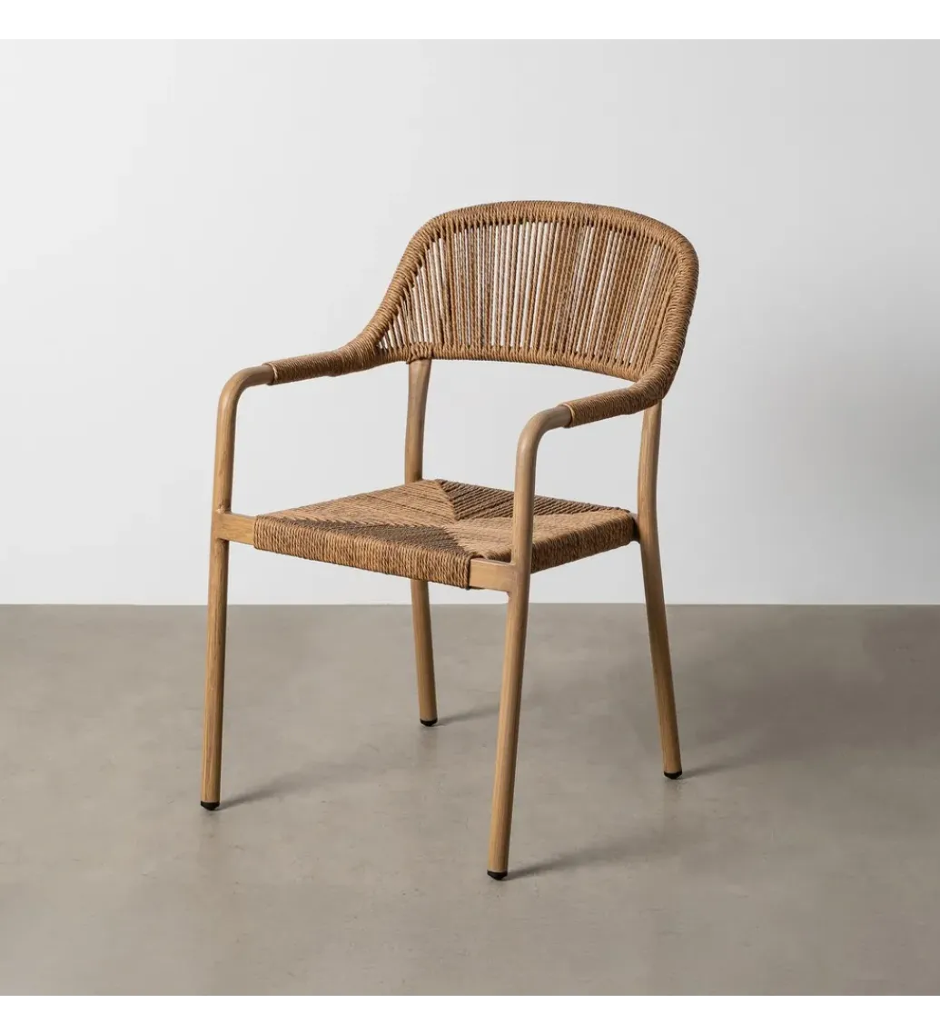 Krzesło OSTAMEER 82 cm plecionka w stylu rattan brązowe*Zona-Design Hot