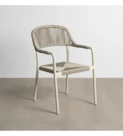 Krzesło OSTAMEER 82 cm plecionka w stylu rattan białe*Zona-Design Clearance
