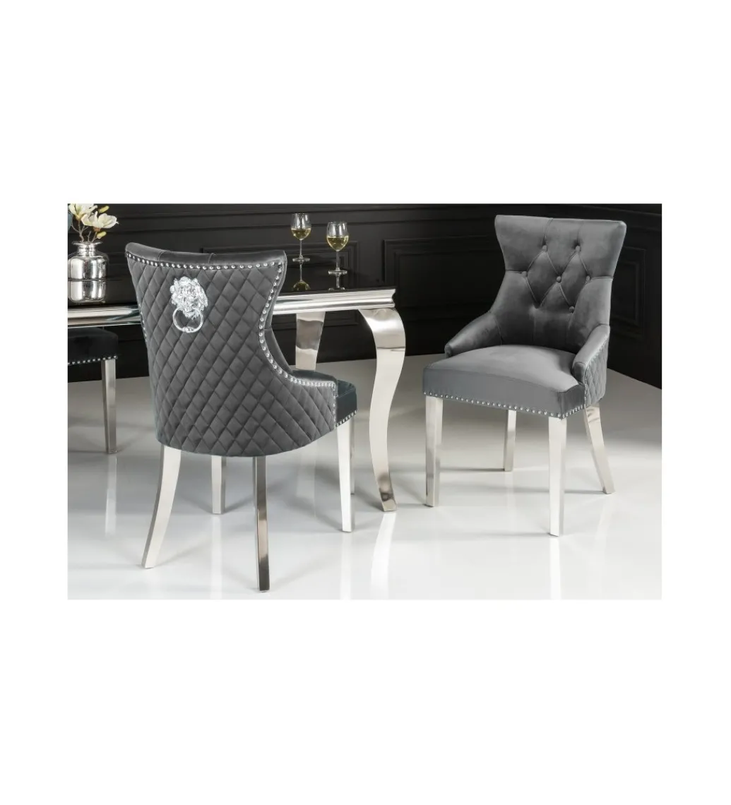 Krzesło OXANA Modern Barock szare*Invicta Interior