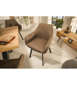 Krzesło Palermo z podłokietnikami taupe*Invicta Interior Sale
