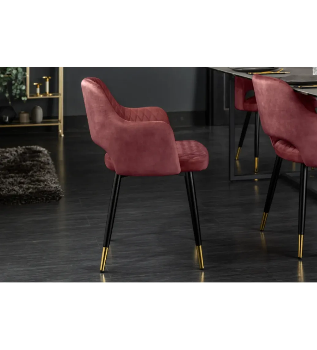 Krzesło Paris Velvet czerwono bordowe*Invicta Interior Hot