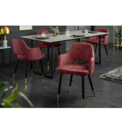 Krzesło Paris Velvet czerwono bordowe*Invicta Interior Hot