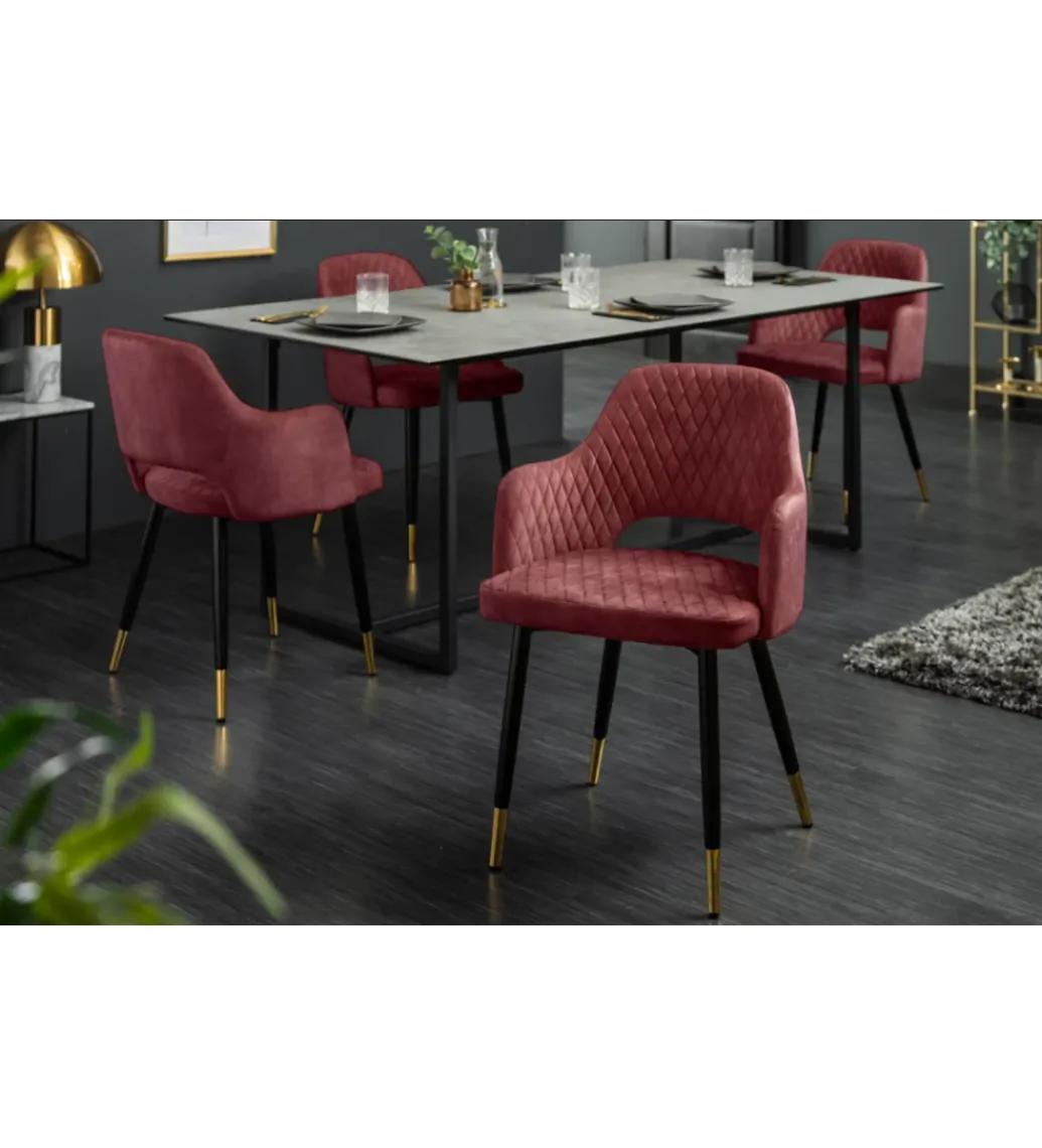 Krzesło Paris Velvet czerwono bordowe*Invicta Interior Hot