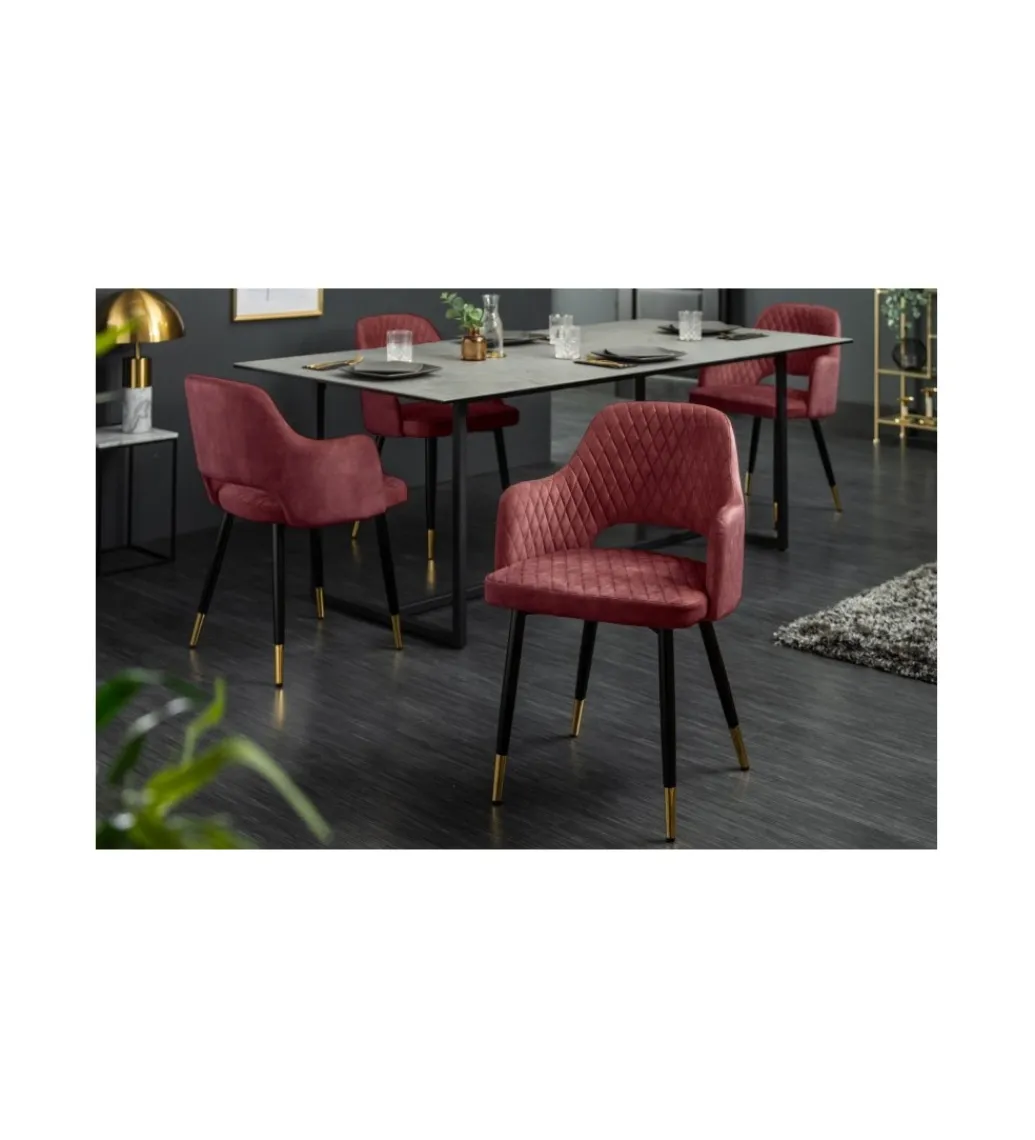 Krzesło Paris Velvet czerwono bordowe*Invicta Interior Hot