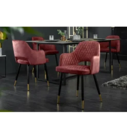 Krzesło Paris Velvet czerwono bordowe*Invicta Interior Hot