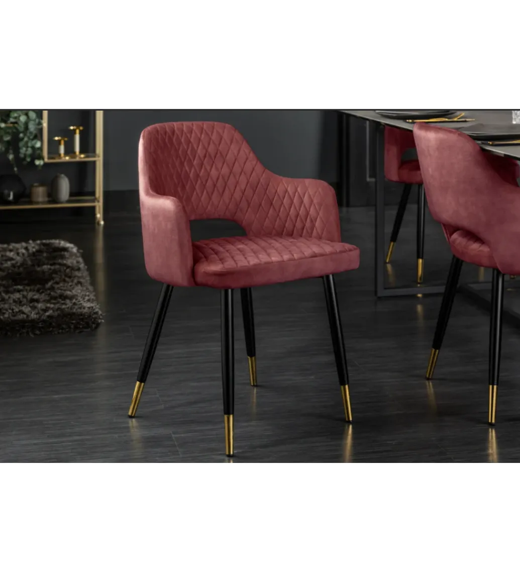 Krzesło Paris Velvet czerwono bordowe*Invicta Interior Hot