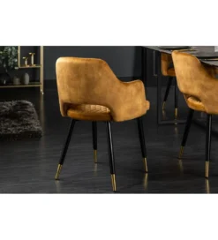 Krzesło PARIS velvet musztardowy*Invicta Interior Clearance