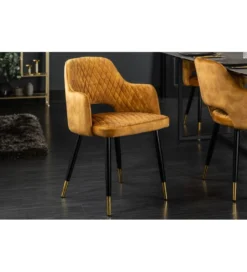 Krzesło PARIS velvet musztardowy*Invicta Interior Clearance