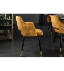 Krzesło PARIS velvet musztardowy*Invicta Interior Clearance