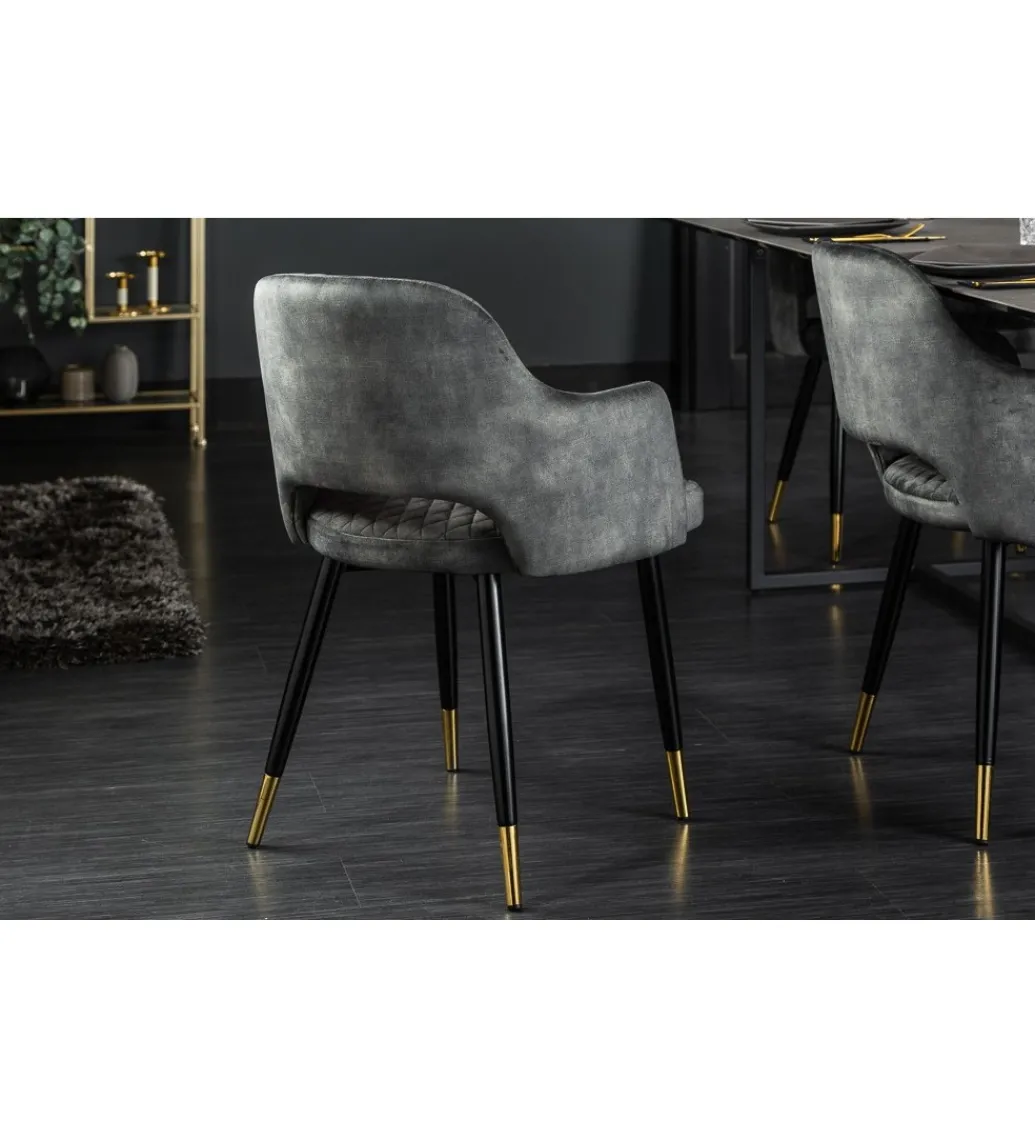 Krzesło Paris Velvet szaro zielone*Invicta Interior Sale