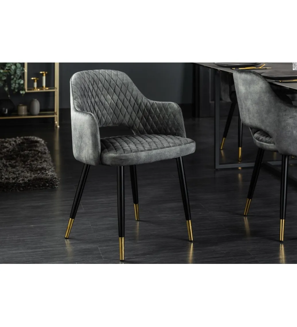 Krzesło Paris Velvet szaro zielone*Invicta Interior Sale