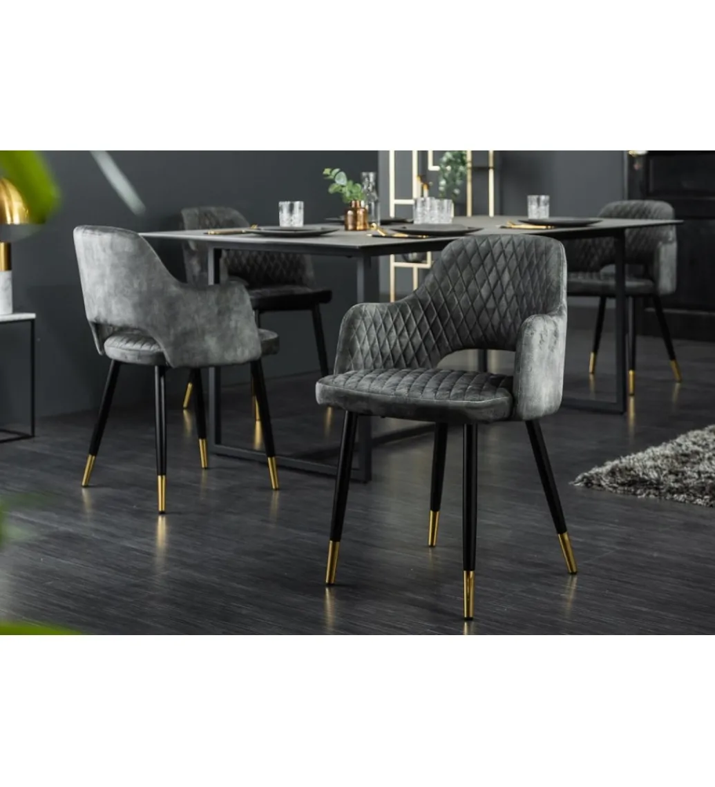 Krzesło Paris Velvet szaro zielone*Invicta Interior Sale