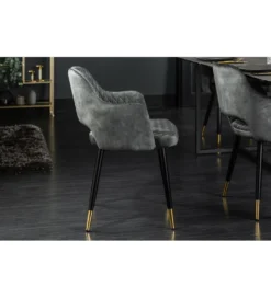 Krzesło Paris Velvet szaro zielone*Invicta Interior Sale