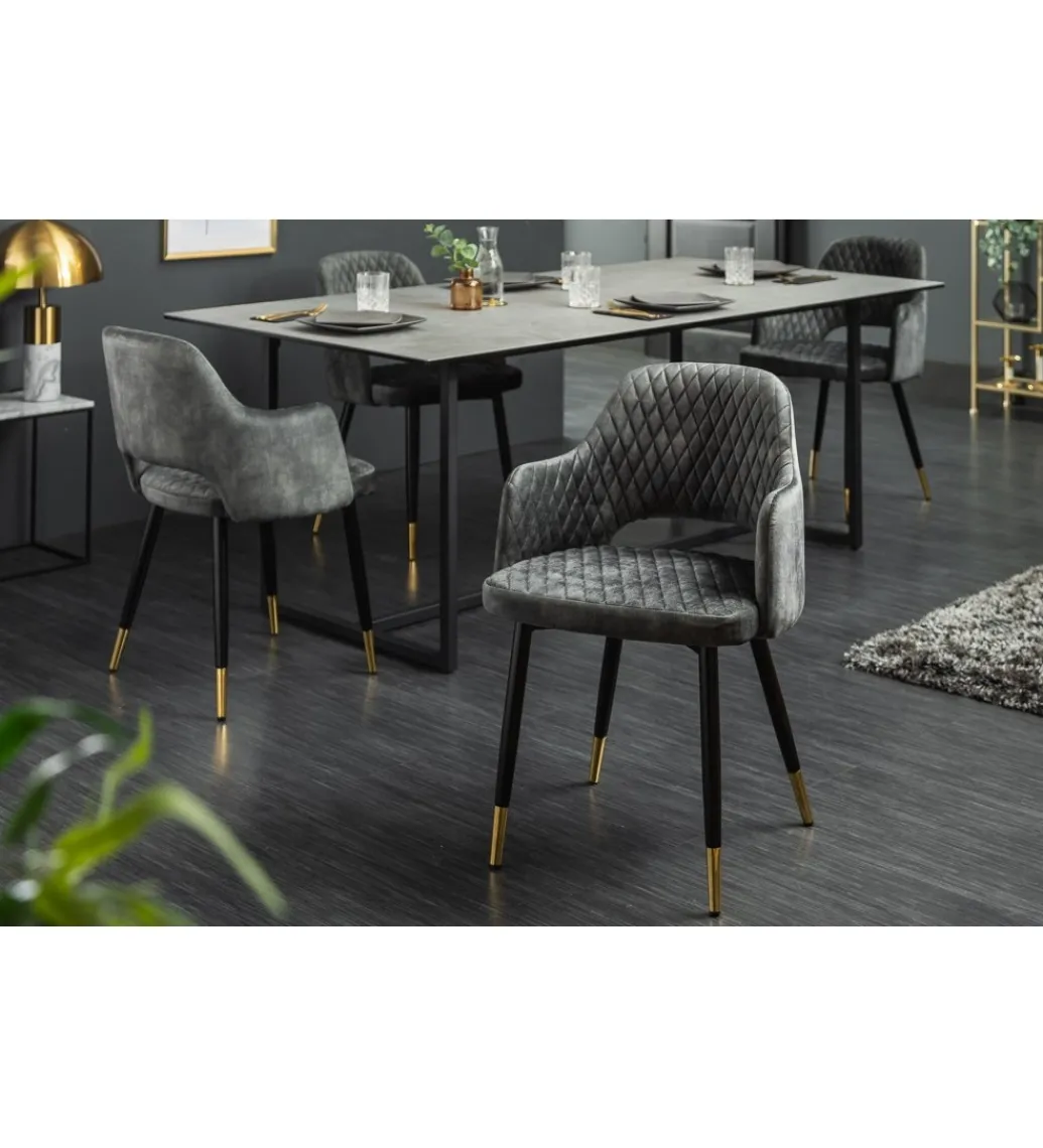 Krzesło Paris Velvet szaro zielone*Invicta Interior Sale
