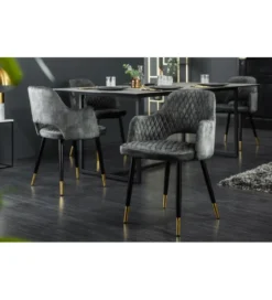 Krzesło Paris Velvet szaro zielone*Invicta Interior Best