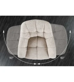 Krzesło PARKO obrotowe 180 stopni bouclé beżowy*Invicta Interior Discount