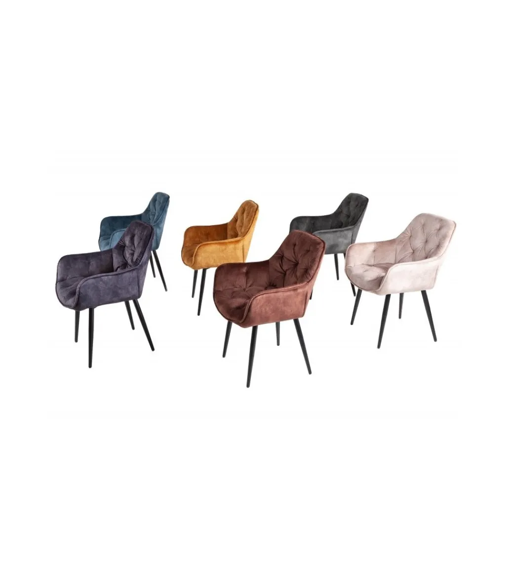 Krzesło PICKUP welur szarozielone*Invicta Interior Discount