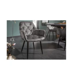 Krzesło PICKUP welur szarozielone*Invicta Interior Discount