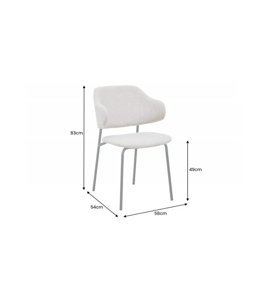 Krzesło RONSE Bouclé greige*Invicta Interior New