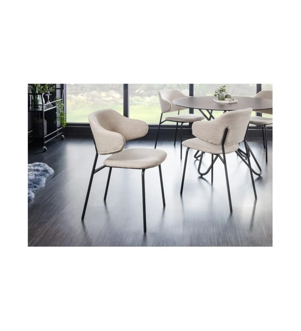 Krzesło RONSE Bouclé greige*Invicta Interior New