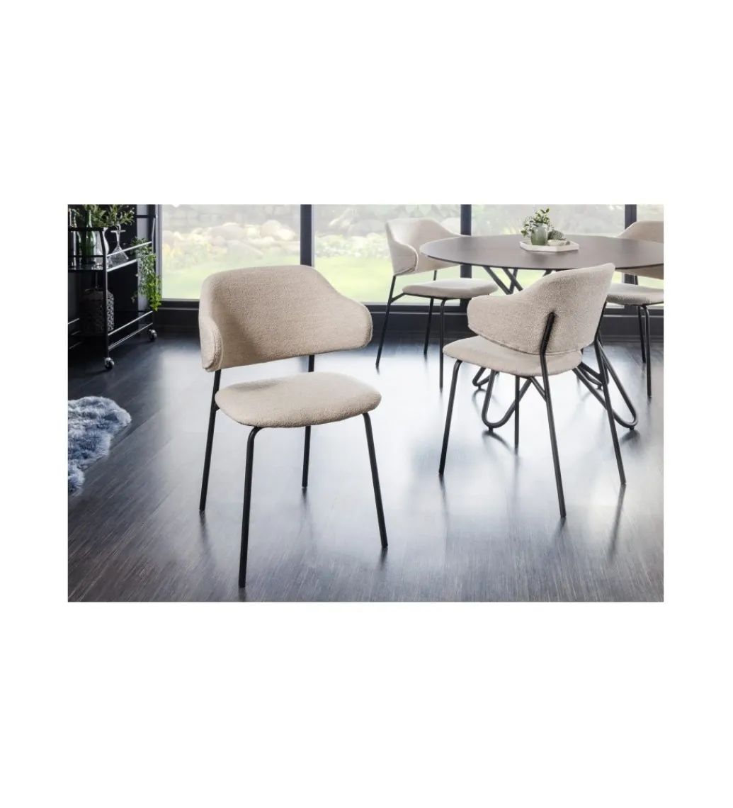 Krzesło RONSE Bouclé greige*Invicta Interior New