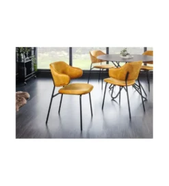 Krzesło RONSE musztardowe*Invicta Interior Sale