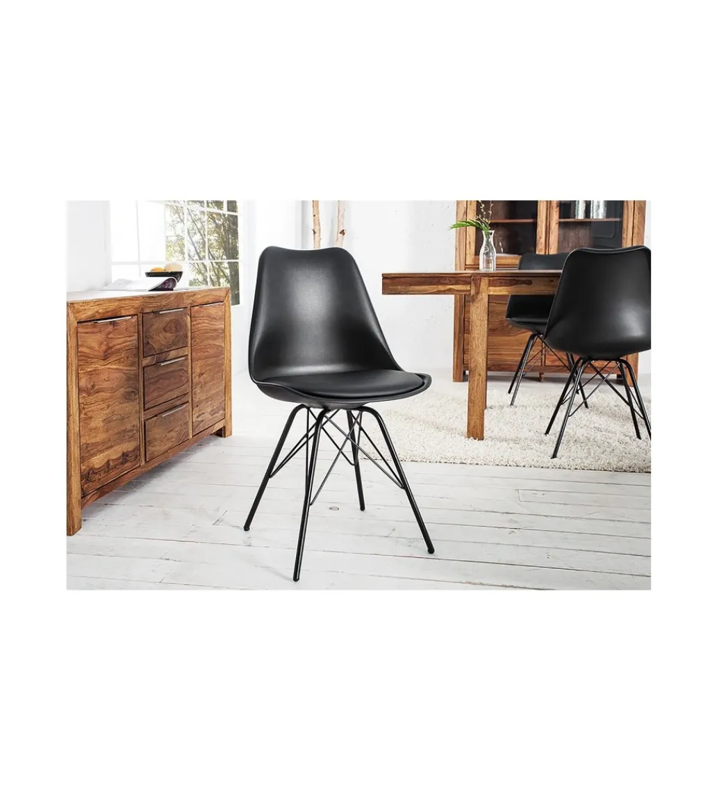 Krzesło Rufo Scandinavia retro czarne*Invicta Interior Hot