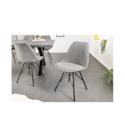 Krzesło RUFO sztruks szare*Invicta Interior Discount